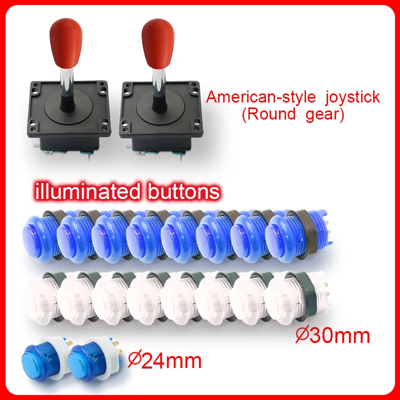 Joystick Arcade Parts - 2025 with light 8 Way Adjustable